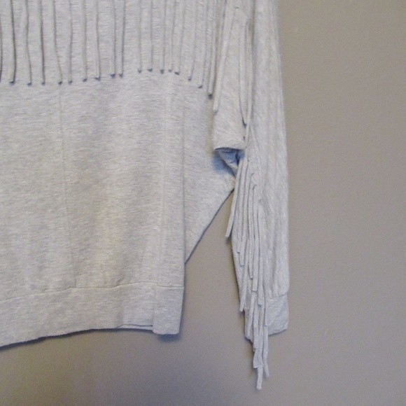 Sam & Lavi Fringe grey oversized long sleeve Top Shirt - Picture 7 of 9